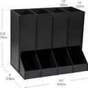 Mind Reader 4-Compartment Single Serve Coffee Pod Dispenser, 120 Pod Capacity, Breakroom, 14.5"L x 9"W x 12.25"H, Black