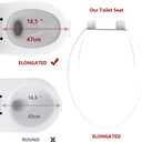 Toilet Seat Elongated,Toilet Seat with Quick-Release And Quick-Attach, Plastic Toilet Seat with Soft Close,Easy Install and Clean - White