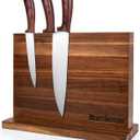 Home Kitchen Magnetic Knife BlockDouble Sided Magnetic Knife Holder Rack for Kitchen CounterAcacia Wood with Strong Enhanced Magnets Knife Storage Stand