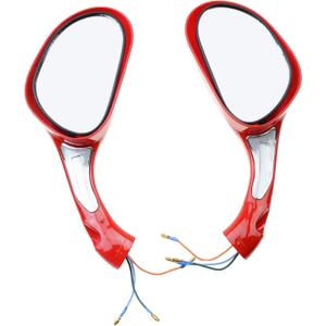 GOOFIT 8mm Rearview Mirrors Pair for GY6 50cc 60cc 80cc 125cc 150cc Scooter Moped Motorcycle (Red)