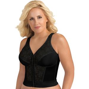 Exquisite Form 5107565 Fully Slimming Wireless Back & Posture Support Longline Bra with Front Closure & Lace 44C