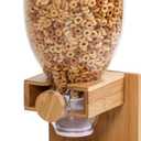 Honey-Can-Do Bamboo Cereal Dispenser with Airtight Lid Countertop Dry Food Dispenser for Kitchen Organization Eco-Friendly Cereal Container for Pantry