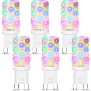 G9 Smart Bulb, Standard Size WiFi LED Light, 2W 200LM, RGB + Warm to Cool White (2700K-6500K), Compatible with Alexa & Google Assistant, Dimmable App Control, No Hub Required, 6-Pack (Multi-colored)