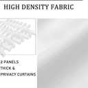 Chyhomenyc White Curtains 84 Inches Long 2 Panels Set, Light Filtering Faux Linen Textured Soft Airy Window Curtains for Living Room Bedroom, Thick Modern Privacy Grommet Drapes, 50Wx84L, 2PCS