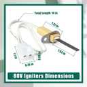 YUXIVCNE 768A-844 Furnace Igniters Compatible with Lennox Furnaces Replacement for Rheem 80V Silicon Nitride Hot Surface Ignitors Replace 768A-4 41K5601 LB-109261A 62-24134-02, 2 Terminal Receptacle