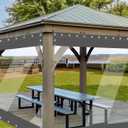 10'H x10'W Outdoor Vinyl Curtain 20oz Super Weighted Clear Vinyl Patio Enclosure,Clear Outdoor Curtains Heavy Duty Waterproof Transparent Tarp with Grommets for Patio Gazebo Balcony Pergola (Dark Grey)