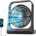8-inch USB Portable Fan - 20800mAh Rechargeable Battery Operated Fan (80Hrs work time) - Personal Desk Fans - Battery Powered Fans use for Bedroom, Desktop, Table, Office, Camping, and Outdoor