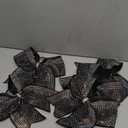 DEEKA 5PCS " Large Glitter Black Cheer Bows with Full Shiny Rhinestones Multicolored Shimmer Cheer Hair Bows Elastic Band Ponytail Holder for Cheerleader Girls Sports-Black