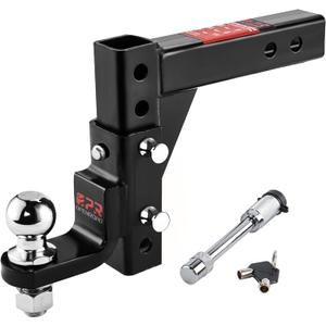 OPENROAD Adjustable Trailer Hitch Ball Mount - Fits 2-Inch Receiver, 2" Tow Balls, 7500lbs, 9-1/2" Drop/ 8-1/4" Rise, Heavy Duty Truck Hitch with Pin Lock