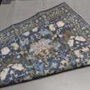 4x8 Washable Kitchen Area Rug: Farmhouse Stain-Resistant Elegant Floral Rug for Living Room Bedroom Wide Soft Carpet for Entryway Bathroom Thin Hallway Floor Mat with Non Slip Backing(4x8,Floral/Blue)