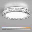 Lightania 18 Inch Flush Mount Ceiling Light, Modern Brushed Nickel LED Ceiling Light Fixture, 35W 3500LM 2700-6500K Adjustable, Dimmable Ceiling Lights for Bedroom, Kitchen, Hallway, Bathroom, ETL