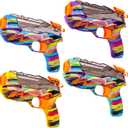 4 Pack Water Gun for Kids Adults, Watercolor Squirt Gun with Trigger, Long Range Water Pistol, Super Water Blaster Soaker Toys for Outdoor Play, Pool, Beach, Yard, Summer Party