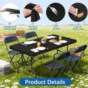 6FT Picnic Black Spandex Table Cloth - 2 Pack Fitted Rectangle Tablecloth for Folding Tables, Washable Table Cover for Outdoor, Camping, Picnic, Banquet and Party(30" x 72")