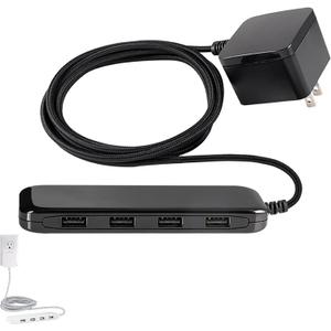 UltraPro Desktop Charging Station, 24W 6 Ft 4 Ports Power Strip, Multiport Charging Station, A Desktop Charger for iPhone 16 Series, 15 Series, iPad Pro, Braided Cord, Black, 54734