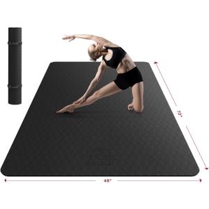 HAPBEAR Extra Large Yoga Mat - 72"x48"x8mm (1/3 inch), Non-Slip, Durable, Eco-Friendly, Thick Wide Exercise Mat for Home Workouts, Yoga, Pilates, Stretching, Meditation (Barefoot Exercise)