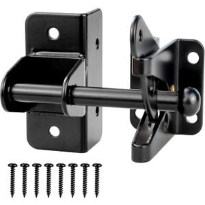 Heavy Duty Automatic Gate Latch for Wooden Fences,Self Locking Metal Gates,Outswinging Pool,Garden,Black (Small)