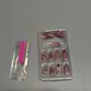 Christmas Press on Nails Red Medium Almond Fake Nails with 3D Bow Candy Cane Line Snowflake Gift Designs Full Cover Winter Press ons False Nails for Women Christmas Party 24 Pcs WYFHDT