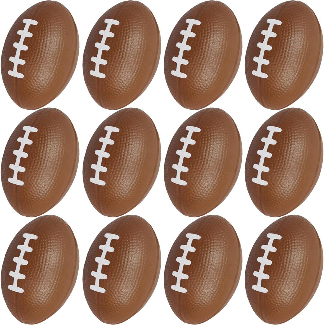 Mini Foam Footballs 12 Pcs Pack | 3.25 Inch Party Favor Balls for Kids | Mini Football Stress Ball Bulk | Toy Sports Little Footballs | Big Game Party Decoration Balls | Small Foam Football for Kids