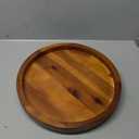 16" Acacia Wood Lazy Susan for Table Top - Wooden Turntable Serving Tray for Charcuterie Boards Cheese Board - Extra Large Black Round Lazy Susan Organizer - Kitchen Revolution for Cabinet