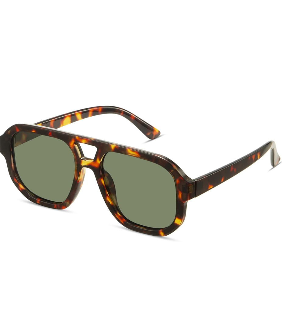 livho Trendy Polarized Square Aviator Sunglasses Women Men Square Eyewear Frame, Retro Sun Glasses for Women Men 2025 Shades