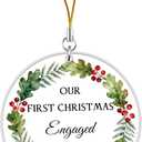 Engagement Gifts for Couples Engagement Ornament for Women Bride to Be Gifts First Christmas Engaged Ornament Wedding Gift Acrylic Hanging Ornaments for Newly Engaged Couples