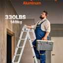 VEVOR Multi-Purpose Folding Ladder, 7-in-1 Tall Step Ladder, A Frame 3 Step Adjustable Telescoping Ladder, 12ft Reach Height Heavy Duty Extension Ladder, 330 lbs Capacity for Household Outdoor Work