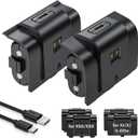 Rechargeable Controller Battery Pack for Xbox,2x4800mWh(2000mAh) Batteries Pack with USB-C Charging Cable for Xbox Series S|X/Xbox One S/One X/One Elite Remote Play and Charge Kit with 4 Cover(2 Pack)