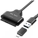 SKL Tech USB 3.0 SATA III Hard Drive Adapter Cable, SATA to USB Adapter Cable for 2.5 inch SSD & HDD, Support UASP, 9 inch with USB C Adapter