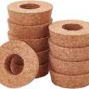 OLYCRAFT 10Pcs Cork Lids for Glass Planter 2.3-2.5 Inch Plant Corks with Center Hole Cork Stoppers for Hydroponic Plant Hydroponic Vase Lids Cork Replacement for Hydroponics Growing Vases