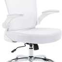 Office Chair,Ergonomic Mesh Desk Chair with Adjustable Lumbar Support,Computer Chair with Flip-up Armrests, Rolling Executive Chairs, Home Office Chair(White)