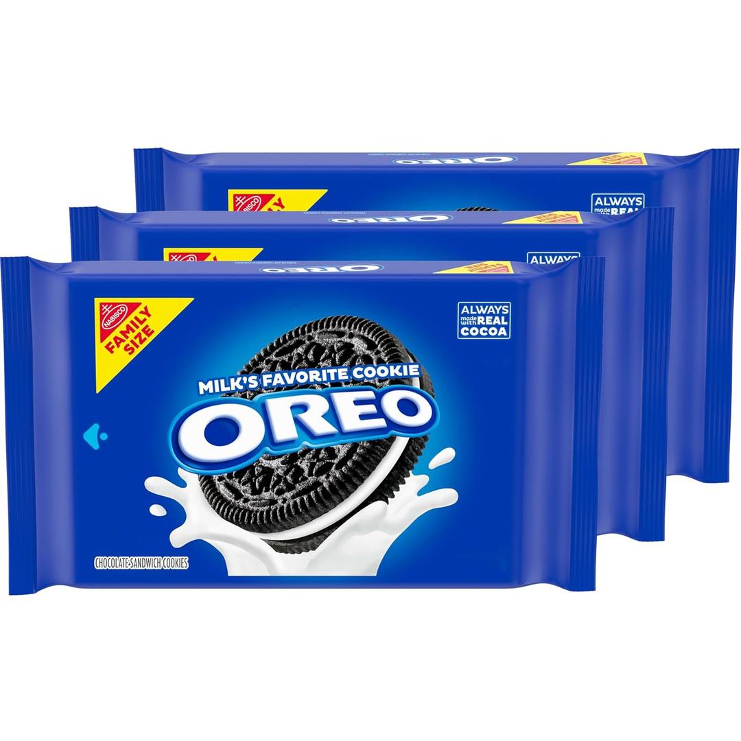OREO Chocolate Sandwich Cookies, Family Size, 3 Packs BB Date 11/07/2025 (19.1 Ounce (Pack of 3))