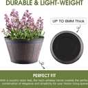 YI Barrel Planters Plant Pot Set of 6 Pack 6 Inch,Durable Plastic Flowerpot Mimics The Design of Wooden Whiskey Barrels,for Indoor & Outdoor Home Plants Essential for Home Gardening.