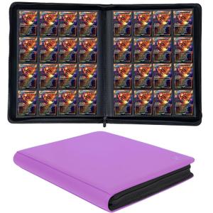 1000+ Pockets Trading Card Binder, 16-Pocket Card Ablum Compatible with MTG,Sports Cards & Other Standard Size Trading Cards (Light Purple)