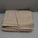 Bedsure Striped Duvet Cover King Size,100% Washed Cotton Duvet Cover Linen Like Textured, Classic Striped Pattern Enhances Bedroom Comfort and Style, Stripes Tan/White, 104"x90"