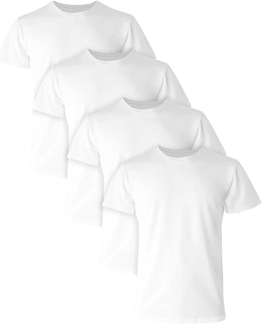 Hanes Men's Ultimate Comfort Fit Undershirt,Crewneck Stretch-cotton T-Shirt, 4-pack (Medium)