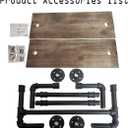 Industrial Pipe Shelf,2 Tiered Metal Towel Racks for Bathroom,20" Industrial Pipe Floating Shelves Shelving,Rustic Wood Wall Mount Shelf with Bar,Iron Towel Holder, Length 20" x Height 27" x Depth 7.87"