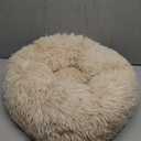 Calming Donut Dogs Beds for Small Dogs Washable,19inch Fluffy Round Puppy Bed for Puppies, Cats & Toy Breeds with Raised Rim, Fits up to 15 lbs Pets, Beige