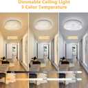 OOWOLF Flush Mount LED Ceiling Light Fixture, 2700K-6500K Super Bright 36W 3600LM 13.78 Inch Dimmable Warm/White Light Kitchen Light Modern Ceiling Lamp for Bedroom Bathroom, Chandeliers with Remote
