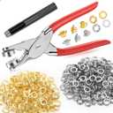 643Pcs Grommet Tool Kit 1/2 Inch(Inside Hole Size) Eyelet Kit with 320Pcs Eyelets Grommets, 320Pcs Washers, and Grommet Eyelet Pliers for Leather/Belt/Shoes/Crafts