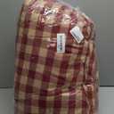 Cyusri Cotton Plaid Queen Comforter Set - Soft Lightweight Bedding 3 Pieces Dyed Bed Set with 2 Pillow Shams,Reversible All Season Farmhouse Down Alternative(Queen Size 90"x90" Retro Red)