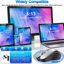 Mouse for MacBook Bluetooth Wireless Mouse Laptop MacBook Air Mac Pro Silent Rechargeable PC iPad Optical Mouse with Jiggler Dual Mode Switch Bluetooth 5.2/3.0 and 2.4GHz USB Type-C Receiver ROSE GOLD