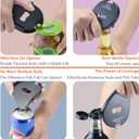 Jar Bottle Can Opener for Weak Hand & Seniors with Arthritis-Easy Twist Off Caps (0.6"-2.7") & Pull Tab Seals,Unique Kitchen Gadget,Multi,Portable Christmas Gifts for Elderly/Women/Men (Black)