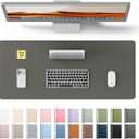 YSAGi Leather Desk Protector, Office Mat, Large Mouse Mat, Non-Slip PU Leather Blotter, Laptop Desk, Waterproof Writing Pad for Office and Home (Dark Grey, 23.6" x 13.8")
