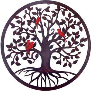 CHINDEUISYUT 23 Inches Tree of Life Wall Art Metal, Large Metal Tree of Life Wall Decor Wall Hanging for Living Room Bedroom Garden Porch Patio Office Home Decor, 23in x 23in x 0.88 in