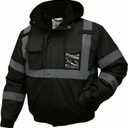 SKSAFETY High Visibility Reflective Jackets for Men, Waterproof Safety Jacket for Men with Pockets, Black Work Construction Coats for Winter Cold Weather,XL, 1 Pack