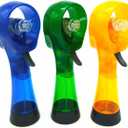 Battery Powered Water Misting Fan Handheld Outdoors Personal Spray Fans - Set of 3 (Blue/Purple/Yellow)