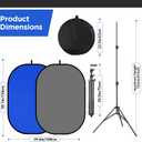 Portable Chromakey Blue/Gray Backdrop with Stand,59 * 39 inch Pop Up Collapsible Backdrop,Foldable Blue Screen 2 in 1 Backscreen for Photo and Video Shooting,Gaming (Blue & Gray), 1*1.5m