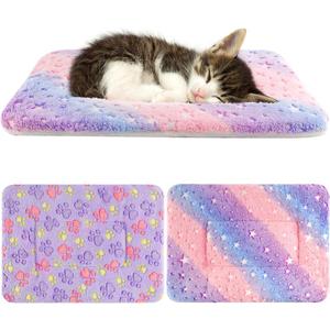 2 Pack Cat Blanket for Indoor Cat, Warm Calming Kitten & Puppy Beds for Anxiety and Stress, Washable Small Dog Mat for Crate, Fuzzy Pet Blankets (13x10 in)