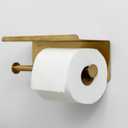 SAIKYO Dual Toilet Paper Holder Wall Mount - Premium Stainless Steel Tissue Dispenser for Bathroom - Rustproof, Heavy-Duty, Modern Brushed Finish (Gold)
