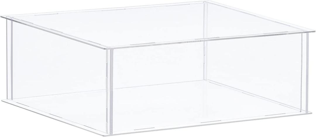 MECCANIXITY Acrylic Display Case Plastic Box Clear Assemble Dustproof Showcase 12.2x12.2x4.1 Inch for Collectibles Items